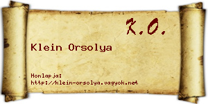 Klein Orsolya névjegykártya